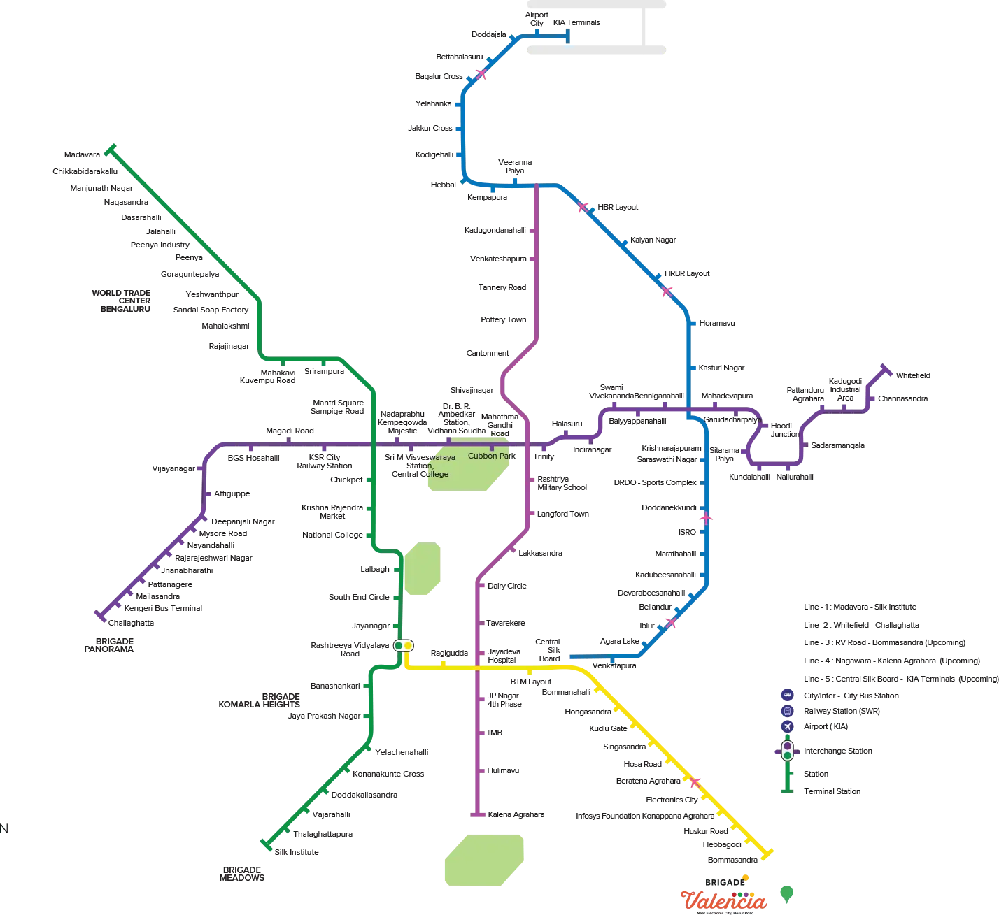 Metro map around Brigade Valencia